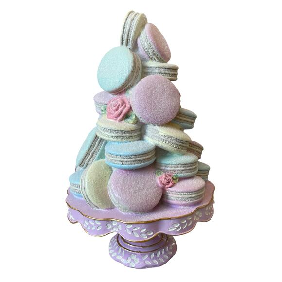 Sweet Treats Pastel Macarons on a Pedestal Stand 16in Easter Holiday Decor NEW - Picture 5 of 15